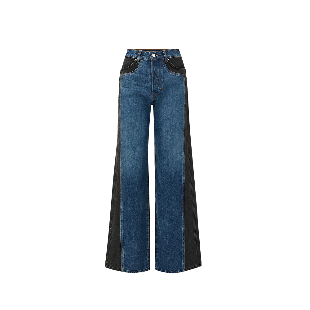 Taylor Two-Tone Cropped Wide-Leg Jean from Veronica Beard