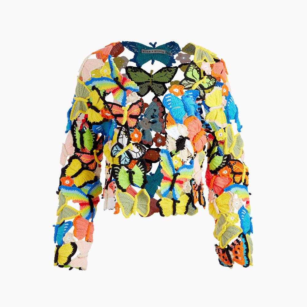 Fawn Butterfly Crochet Cardigan at Alice + Olivia