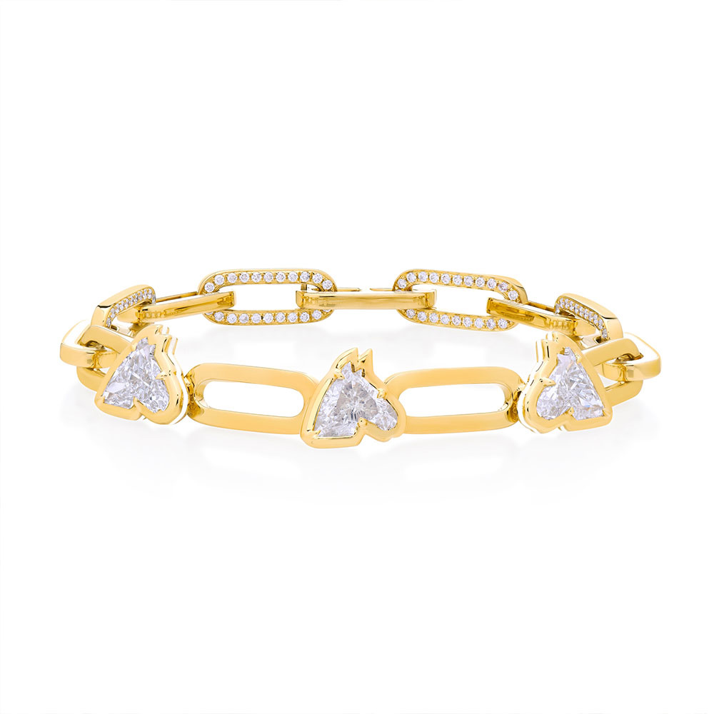 Horse Shape Diamond & Ceramic Bracelet from Lugano Diamonds