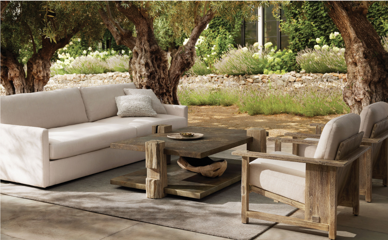 Arhaus Vano Coffee Table and Emmons Lounge Chairs