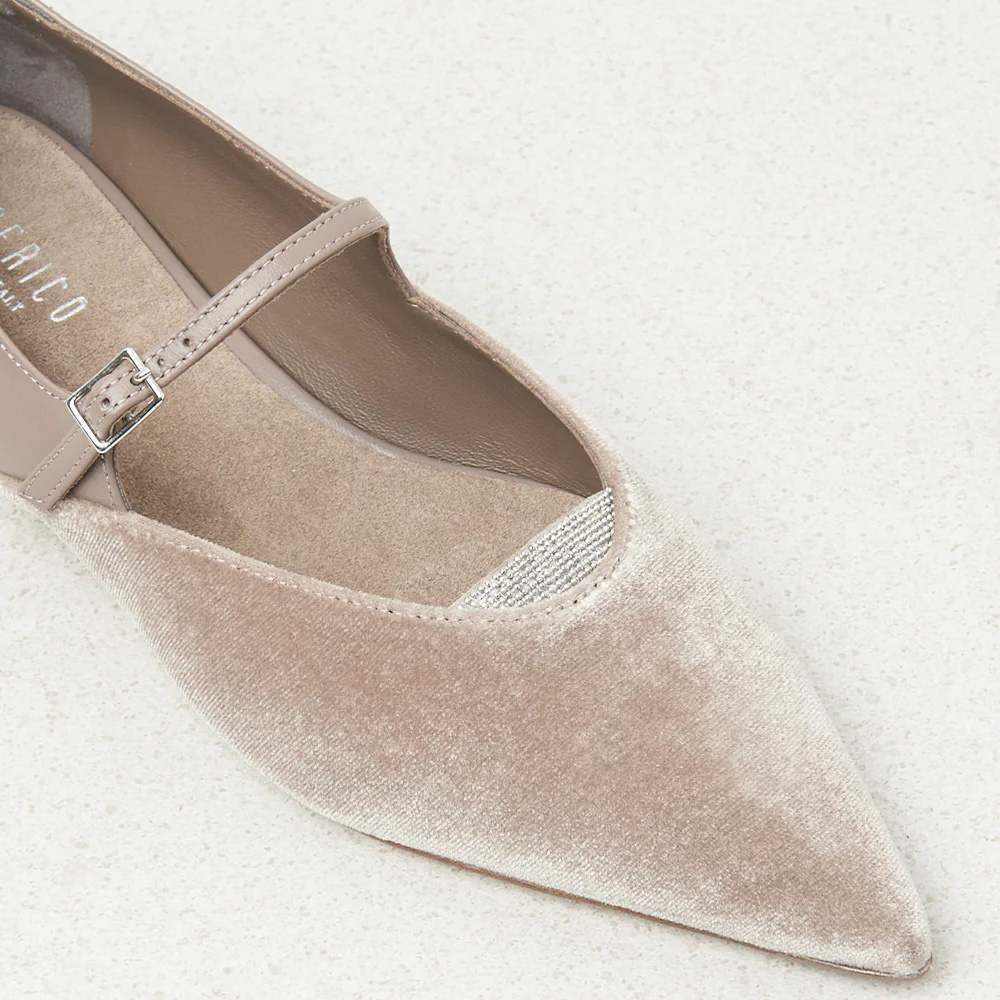 Leather and velvet ballerina flats from Peserico