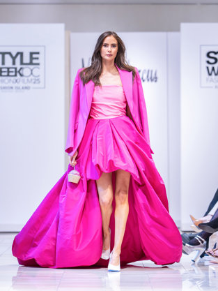 Woman walking down runway at Neiman Marcus